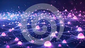 Abstract Network of Connected Data Points for Future Technology