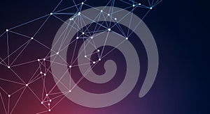 Abstract Network of Connected Dots and Lines on a Gradient Background