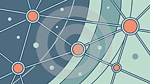 Abstract Network of Connected Nodes, Technology Vector Background, vector design Generative AI
