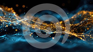 Abstract network connecting data points in digital space