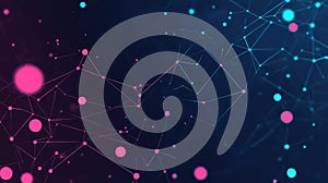 Abstract network connecting digital nodes in space