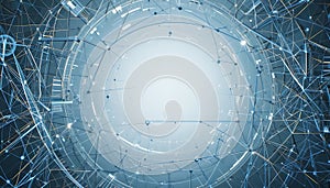 Abstract Network Connecting Dots and Lines Creates a Complex Technology Structure