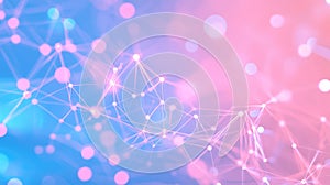 Abstract network connecting dots and lines with vivid gradient