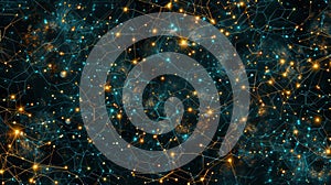 Abstract Network Connection, Artificial Intelligence Data Analysis