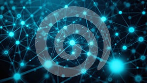 Abstract network connection background, artificial intelligence, neural network concept design