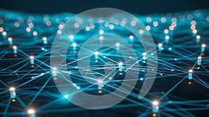Abstract Network Connection Background, Data Flow Structure, Neural Network Visualization