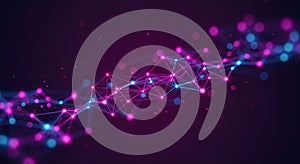 Abstract network connection background with glowing dots and lines