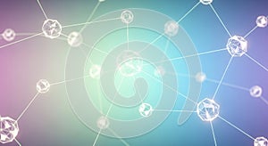 Abstract network connection background with glowing nodes and lines