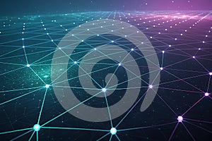 Abstract Network Connection Background with Glowing Nodes and Lines