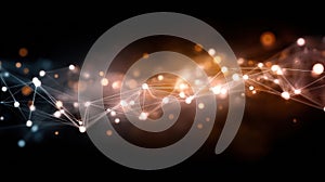 Abstract Network Connection Background Illuminated Nodes and Lines