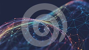 Abstract network connection background technology concept digital ai data structure 3d rendering