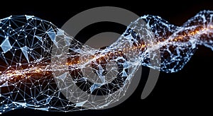 Abstract Network Connection on Black Background