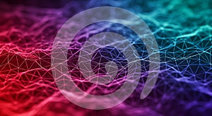 Abstract Network Connection with Colorful Gradient
