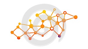 Abstract Network Connection, Colorful Linked Dots Lines, vector design Generative AI