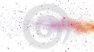 Abstract Network Connection: Data Flow and Global Communication Visualization.  Intricate web of nodes and lines representing
