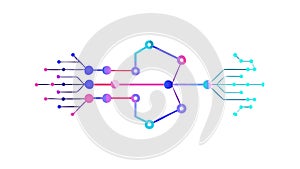 Abstract Network Connection and Data Flow Pattern, vector design Generative AI