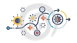 Abstract Network Connection, Data Flow Technology Vector Art, vector design Generative AI