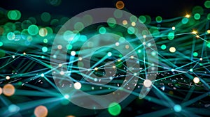 Abstract Network Connection - Data Flow Visualization & Artificial Intelligence Concept