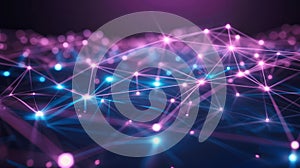 Abstract Network Connection: Data Mesh, AI Nodes, Futuristic Tech Background