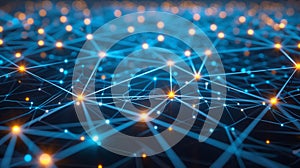 Abstract Network Connection: Data Nodes And Neural Pathways