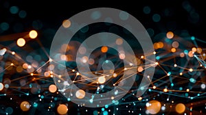 Abstract Network Connection: Data Plexus, Blockchain Technology, Neural Network, Digital Connectivity