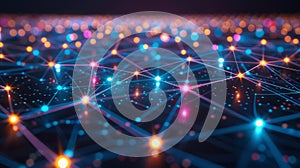 Abstract Network Connection, Data Transmission Visualization