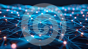 Abstract Network Connection, Data Transmission, Visualization