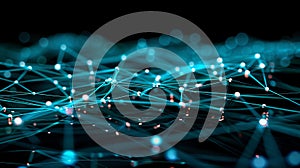 Abstract Network Connection - Data Visualization, Artificial Intelligence, Neural Network Concept