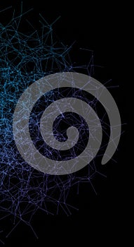 Abstract Network Connection Design with Blue Purple Gradient