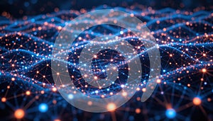 Abstract Network Connection Digital Data Flow and Global Connectivity