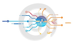 Abstract Network Connection or Digital Data Flow Pattern, vector design Generative AI