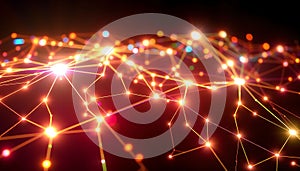 Abstract network connection digital, data flow, technology background, Stock Photo, Generative AI