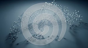 Abstract network connection, digital data flow, technology background.