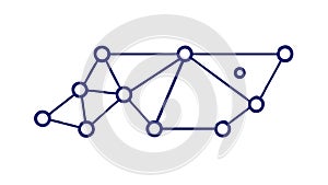 Abstract Network Connection Dots and Lines Icon, vector design Generative AI