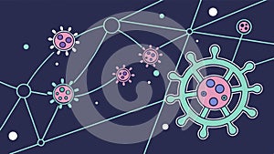 Abstract network connection dots lines tech pattern vector, vector design Generative AI