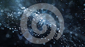 Abstract network connection with glowing dots and lines, modern technology background