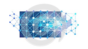 Abstract Network Connection Global Communication Grid, vector design Generative AI