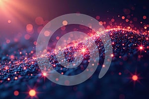 Abstract network connection  glowing dots on white   science  computing