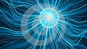 Abstract Network Connection with Glowing Node