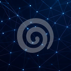 Abstract network connection with glowing nodes for data visualization concept