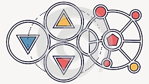 Abstract network connection graphic, data technology vector, vector design Generative AI