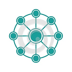 Abstract Network Connection Icon Central Hub System Communication Concept
