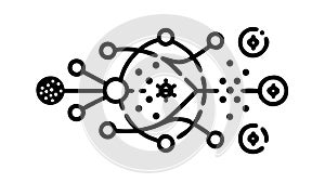 Abstract Network Connection Icon: Data Flow Interconnectivity, vector design Generative AI