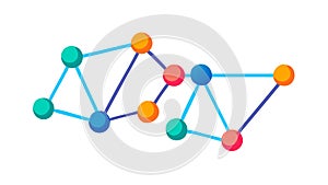 Abstract Network Connection Icon for Technology and Data Flow, vector design Generative AI