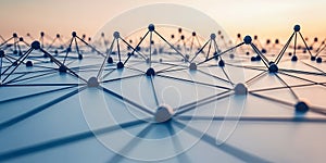 Abstract Network Connection Interconnected Nodes and Lines Representing Global Communication