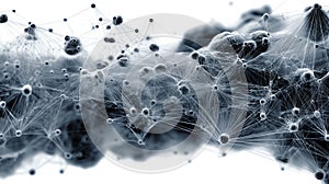 Abstract Network Connection: Intricate Web of Nodes and Connections, Digital Data Flow Visualization, Complex System, Technology