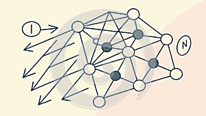 Abstract Network Connection Lines, Data Flow Technology Design, vector design Generative AI