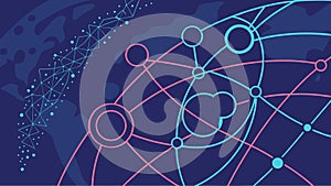 Abstract network connection lines, digital technology background vector design Generative AI