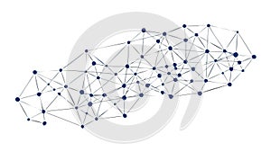 Abstract Network Connection Lines Dots, vector design Generative AI