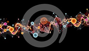 Abstract network connection lines, technology data flow background, Stock Photo, Generative AI